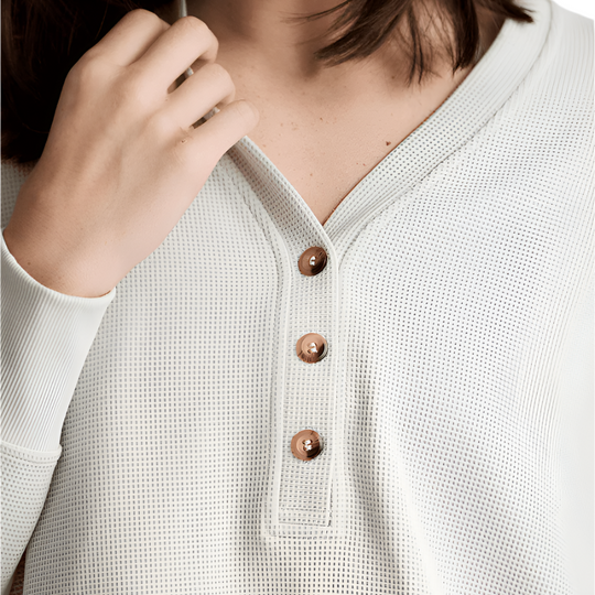 Free Fly Women's Waffle Long Sleeve Henley, view 4