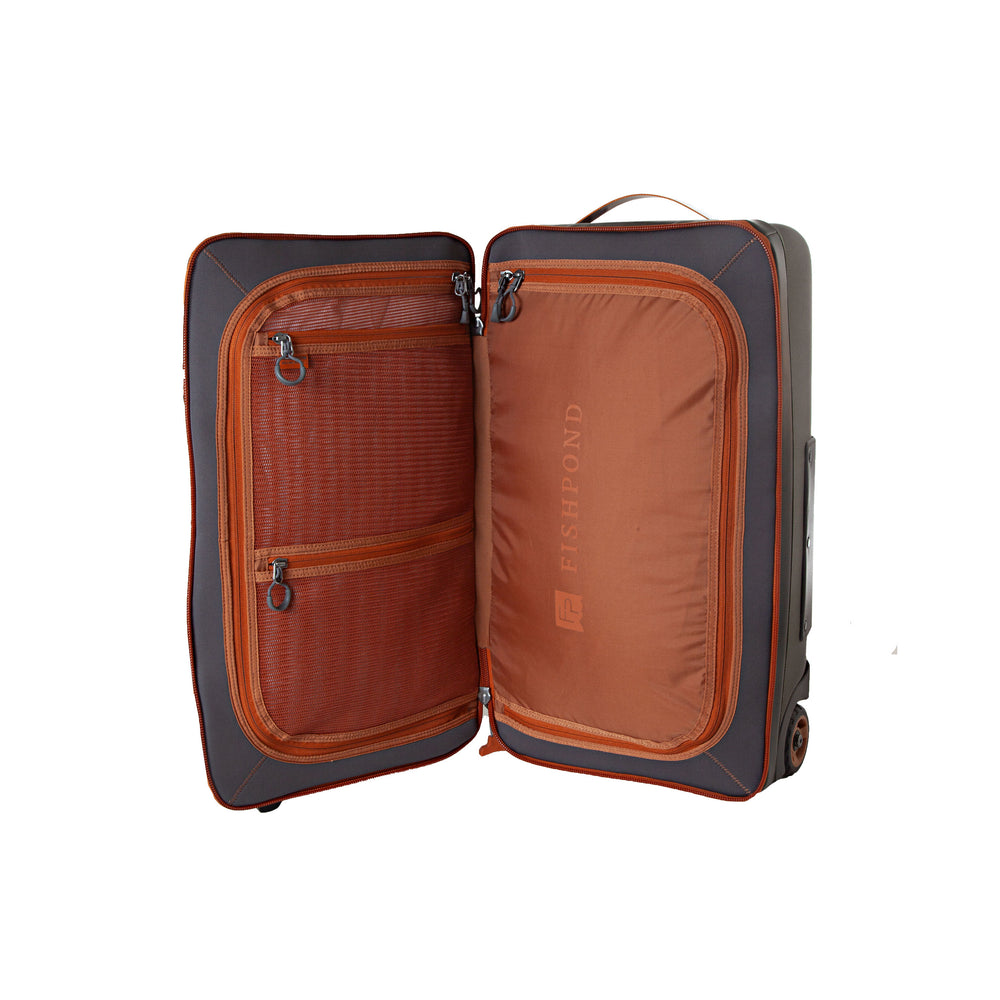 Fishpond Stormshadow Rolling Carry-On, Carryon, shown open