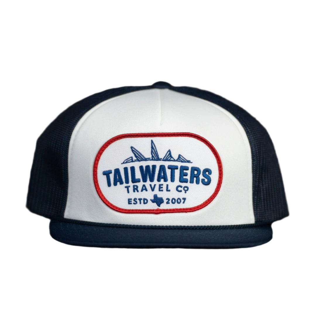 Tailwaters Fly Fishing Blue & Red Travel Patch Hat, Twbranded