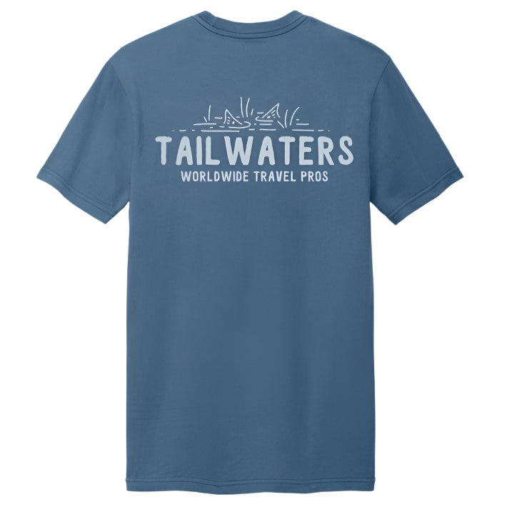 Tailwaters Fly Fishing Travel Pros T-Shirt, back view