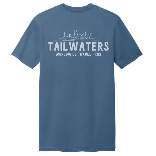 Tailwaters Fly Fishing Travel Pros T-Shirt, back view