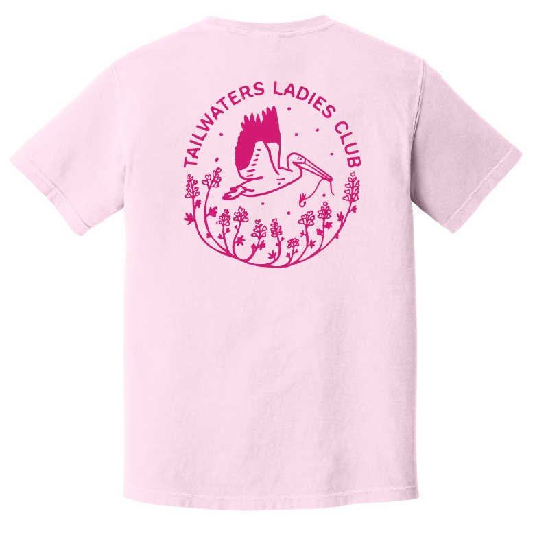 Tailwaters Fly Fishing TLC Pelican T-Shirt, Blossom, back view
