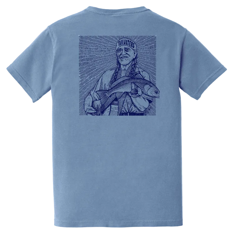 Tailwaters Fly Fishing Willie Redfish T-Shirt, back view, view 2