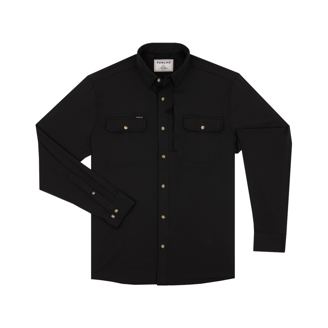 Poncho The Black Smoke Long Sleeve Shirt, front view