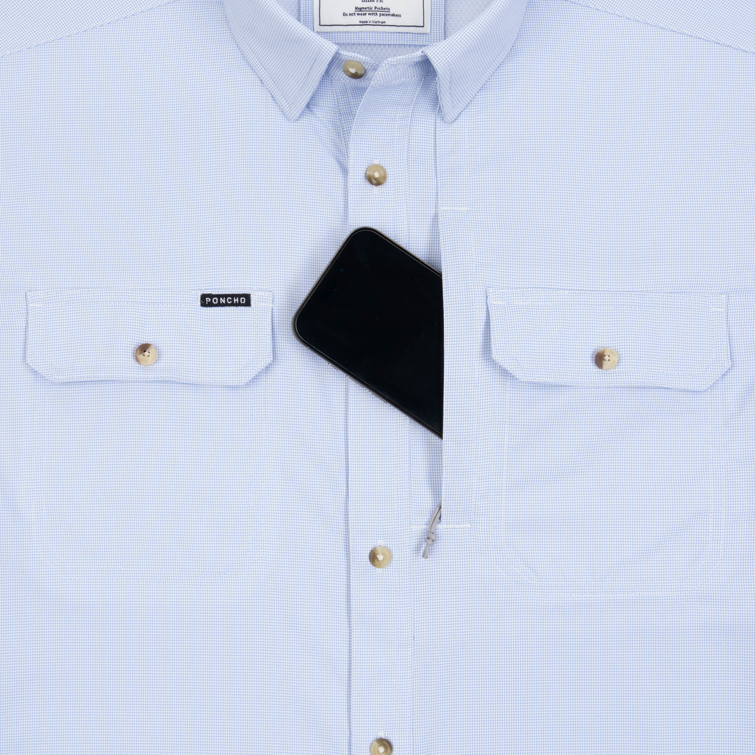 Poncho The Bluefish Long Sleeve Shirt, detail, view 3