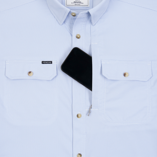 Poncho The Bluefish Long Sleeve Shirt, detail, view 3