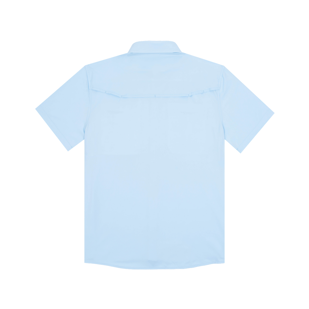 Poncho Blue Steel Short Sleeve Shirt, back view