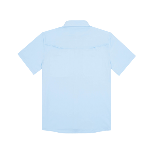 Poncho Blue Steel Short Sleeve Shirt, back view