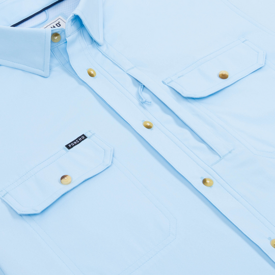 Poncho Blue Steel Short Sleeve Shirt | Tailwaters Fly Fishing