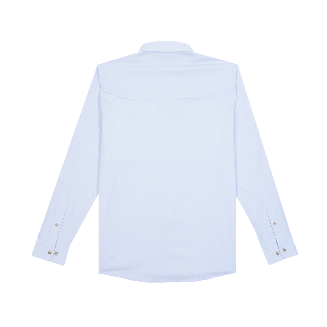 Poncho The Bluefish Long Sleeve Shirt, back view