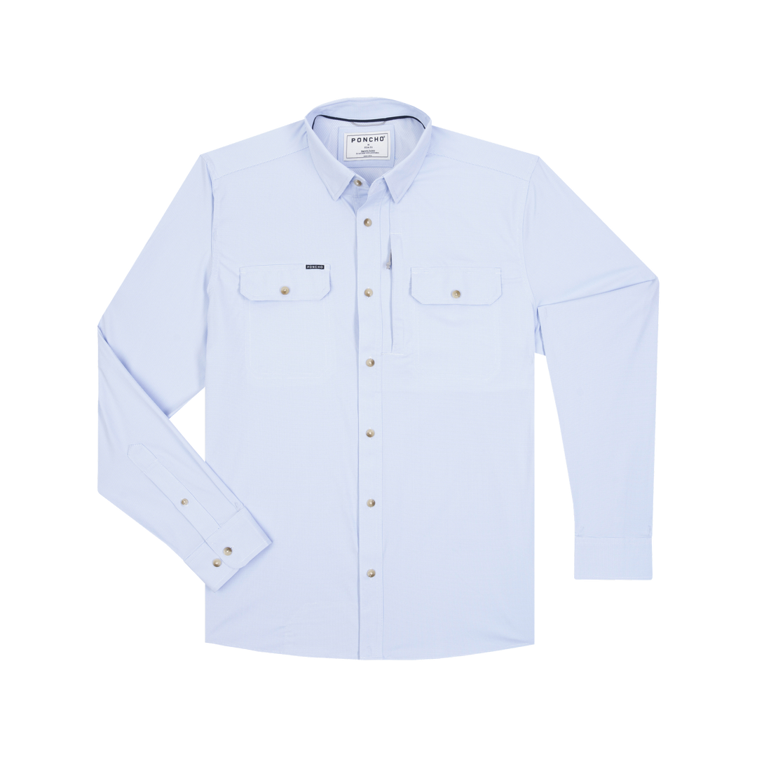 Poncho The Bluefish Long Sleeve Shirt, front view