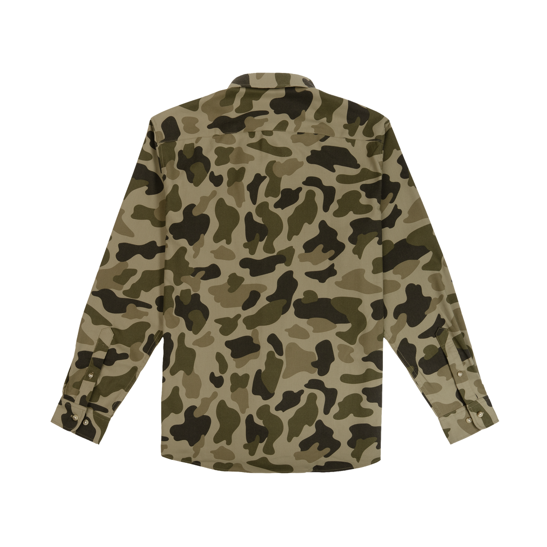 Poncho The Duck Blind Muck Long Sleeve Shirt, back view