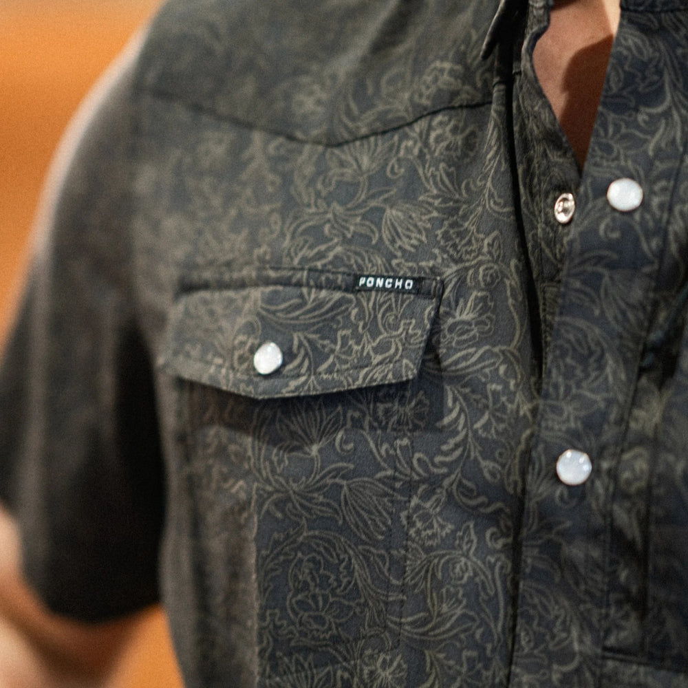 Poncho The John Coffee Short Sleeve Shirt, worn