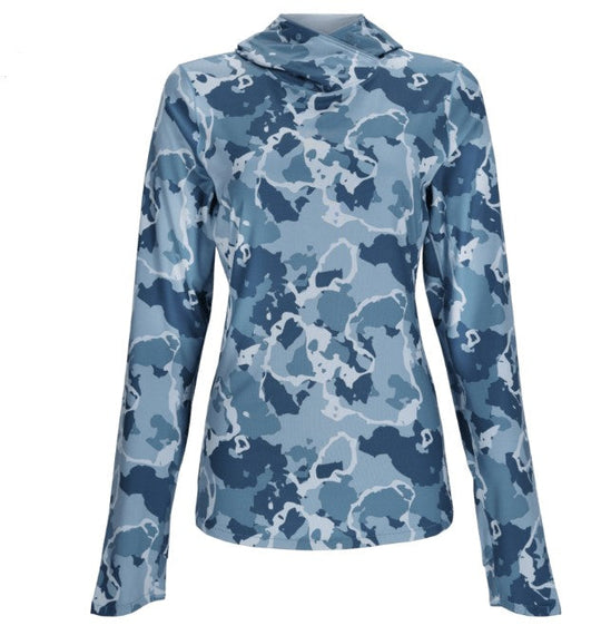 Simms Fishing Women's SolarFlex Hoody - Sale, Regiment Camo Neptune