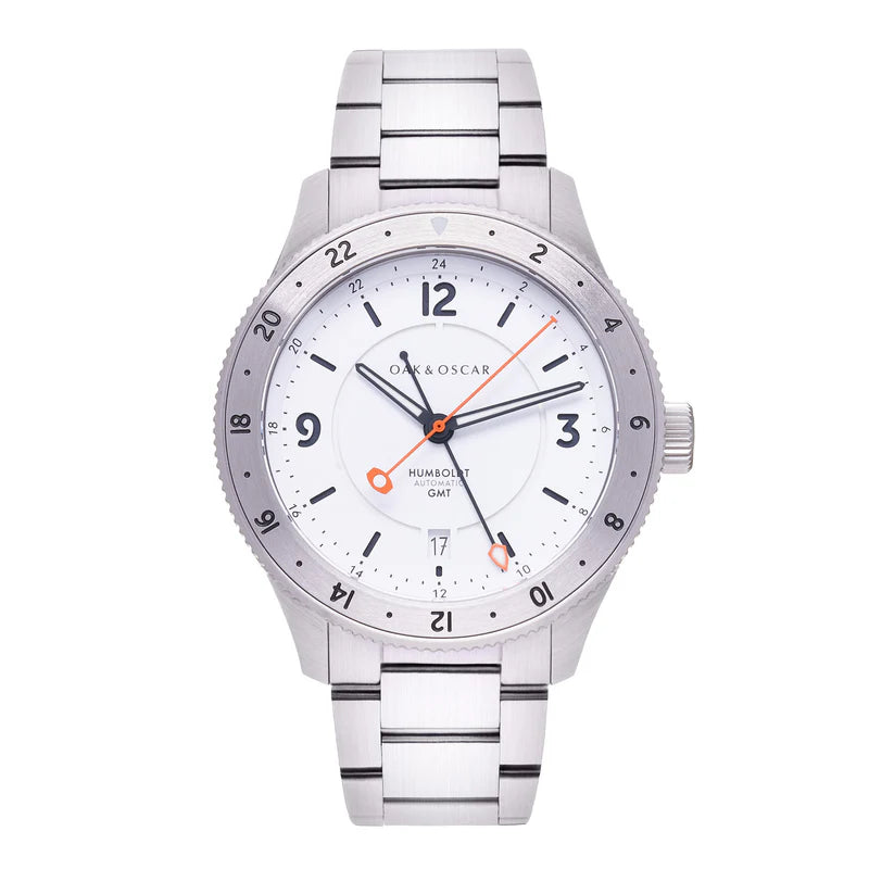 Oak & Oscar The Humboldt GMT - White Dial