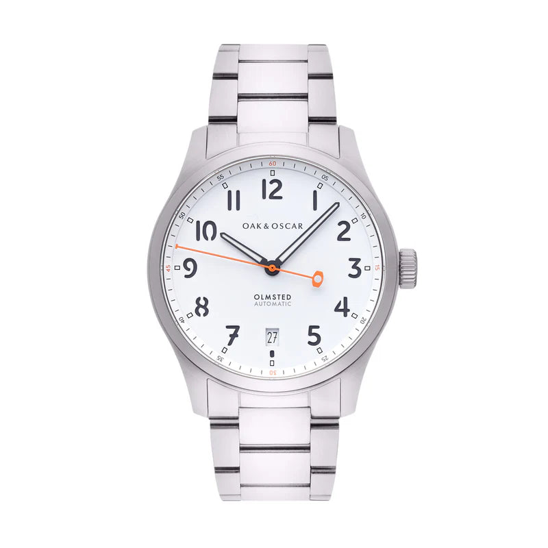 Oak & Oscar The Olmstead 38 - White Dial, Date