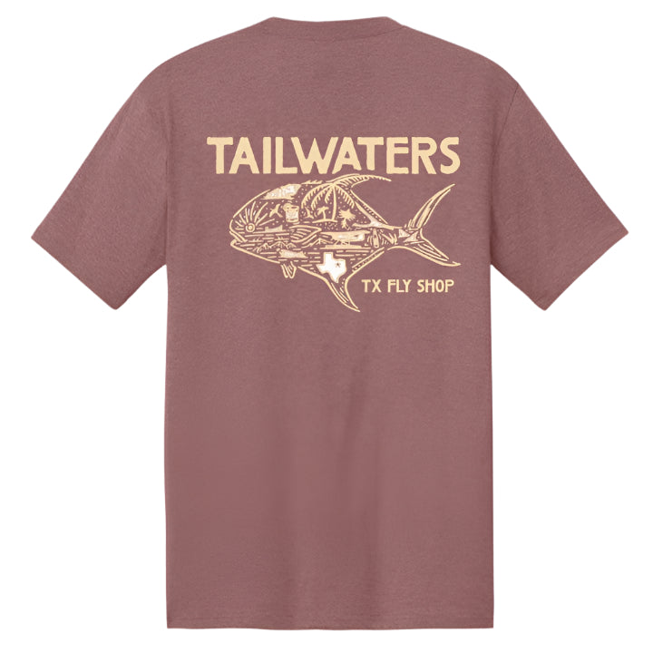 Tailwaters Fly Fishing Worldwide Permit T-Shirt, back view