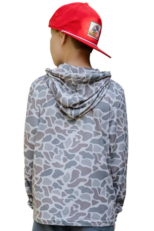 Burlebo Youth Performance Hoodie, Classic Deer Camo, view 2