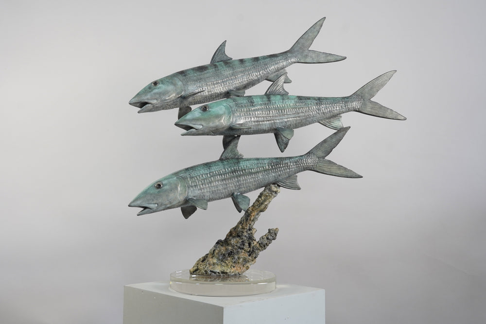 Chris Bladen Bonefish Trio Bronze Sculpture, view 2