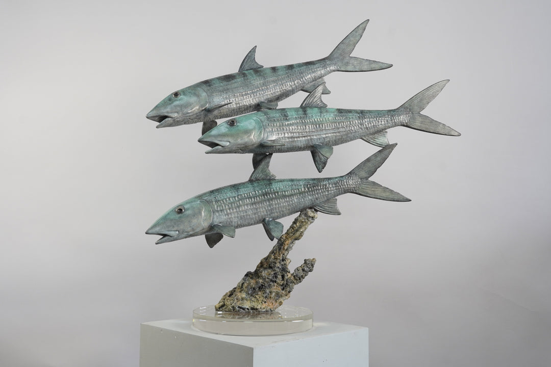 Chris Bladen Bonefish Trio Bronze Sculpture, view 2