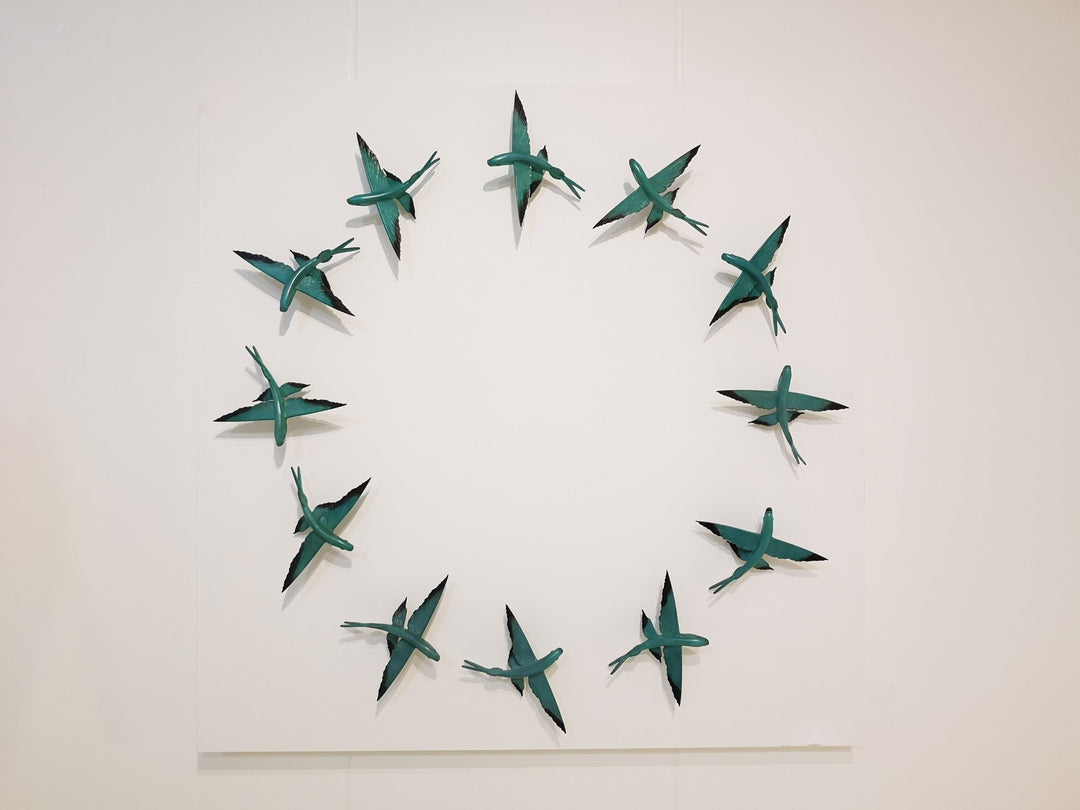 Chris Bladen Flying Fish Mandala Bronze Sculpture