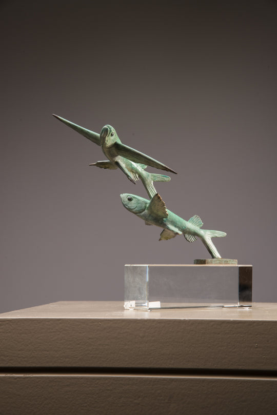 Chris Bladen Flying Fish Duo Bronze Sculpture