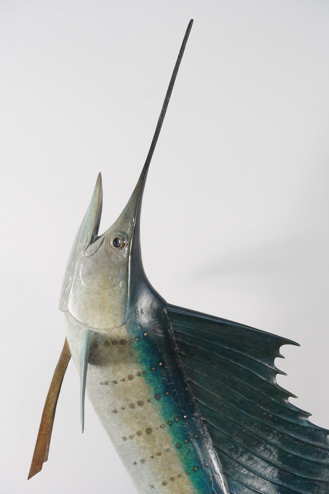 Chris Bladen Leaping Sailfish Bronze Sculpture, view 3