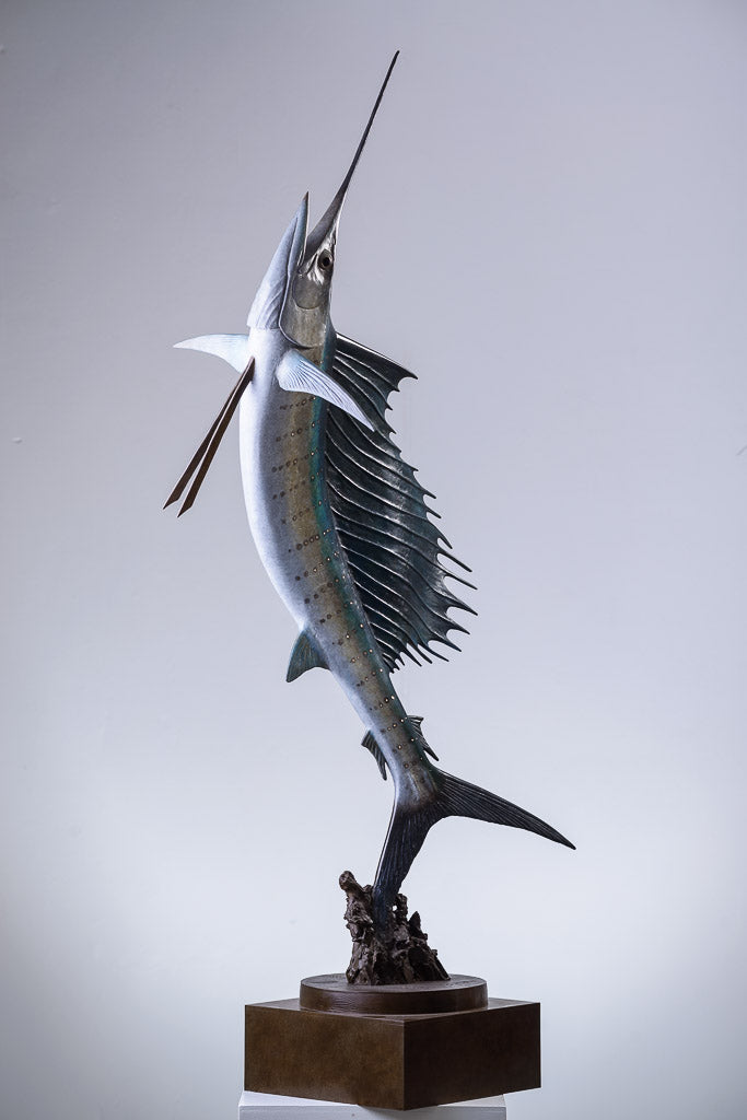 Chris Bladen Leaping Sailfish Bronze Sculpture