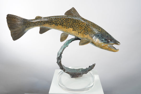 Chris Bladen Riverdance - Brown Trout Bronze Sculpture