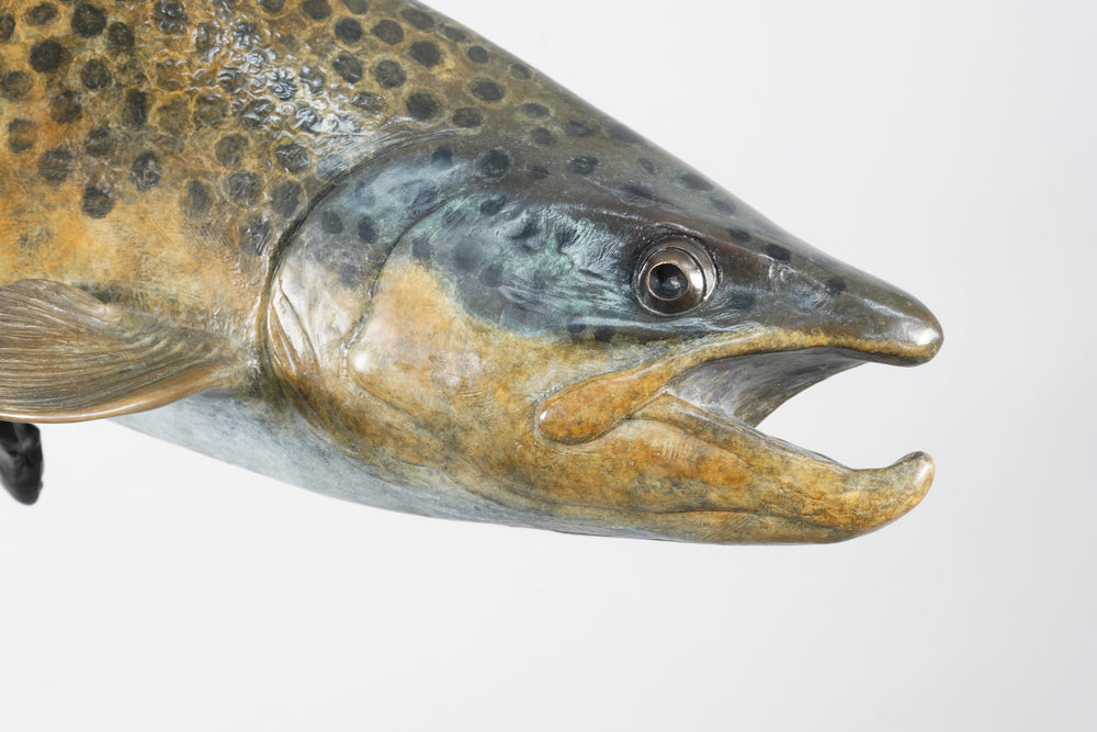 Chris Bladen Riverdance - Brown Trout Bronze Sculpture, view 2