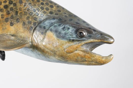 Chris Bladen Riverdance - Brown Trout Bronze Sculpture, view 2