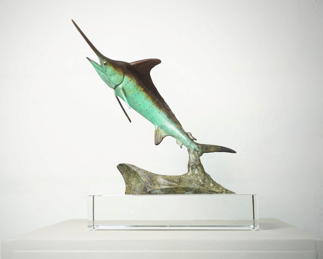 Chris Bladen Striped Marlin Macquette Bronze Sculpture