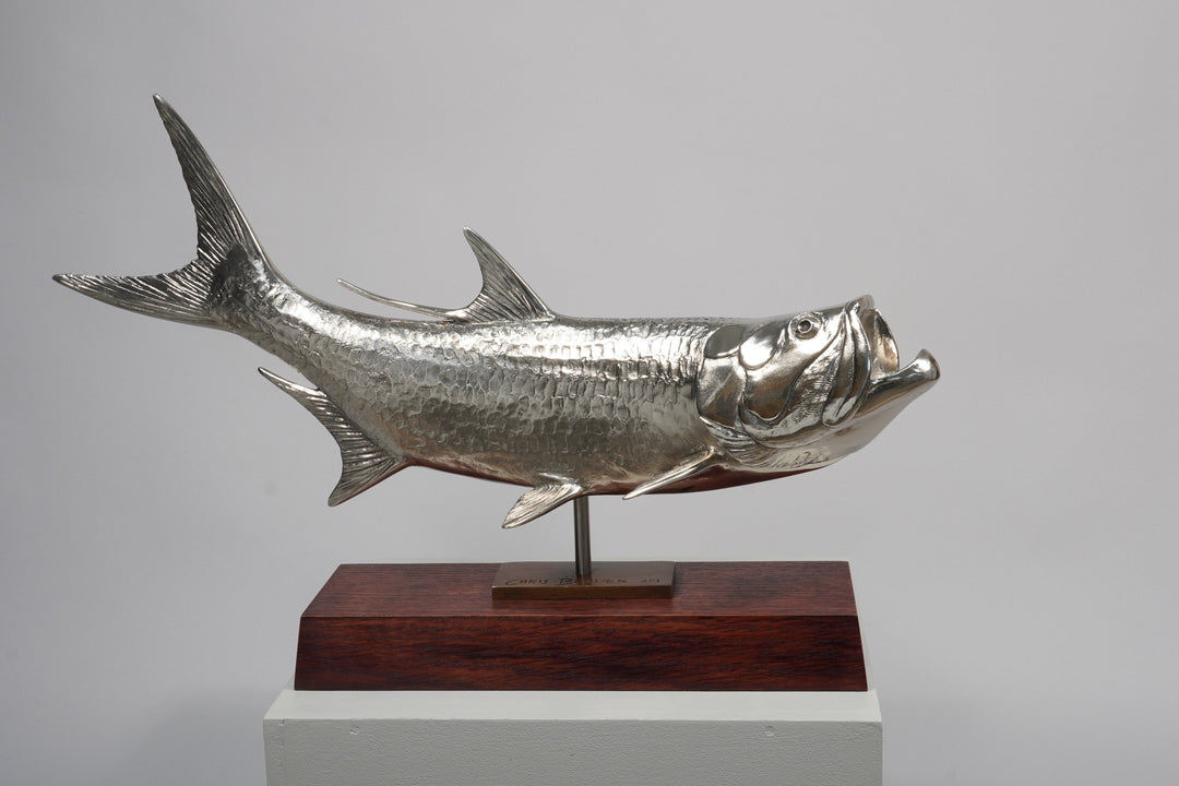 Chris Bladen Tarpon Nickel Plated Bronze Sculpture