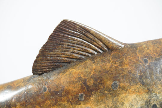 Chris Bladen Trout Over Pebble Bed Bronze Sculpture, view 3