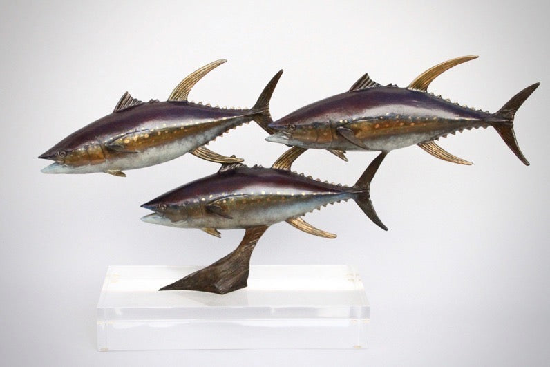 Chris Bladen Tuna Trio Bronze Sculpture
