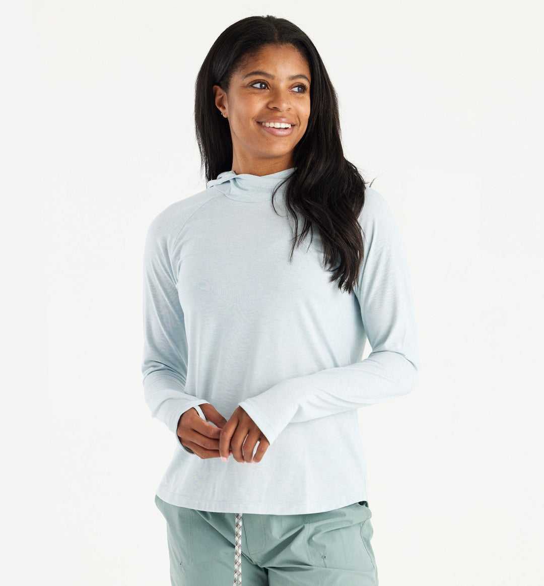 Free Fly Women's Elevate Hoody, Heather Tide Pool
