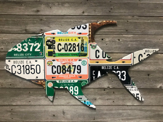 Cody's Fish Belize Permit License Plate Art