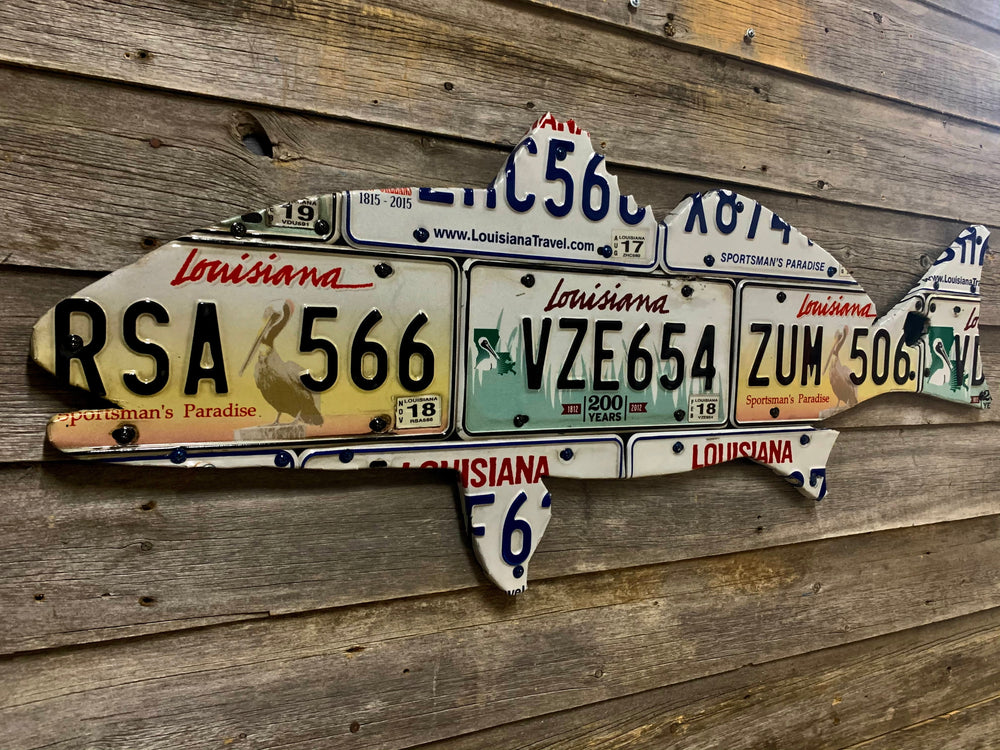 Cody's Fish Louisiana Redfish License Plate Art, view 2