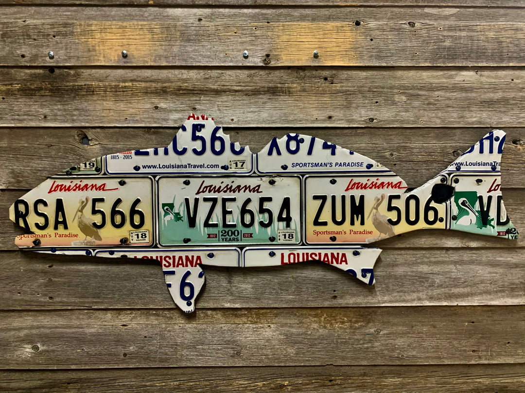 Cody's Fish Louisiana Redfish License Plate Art