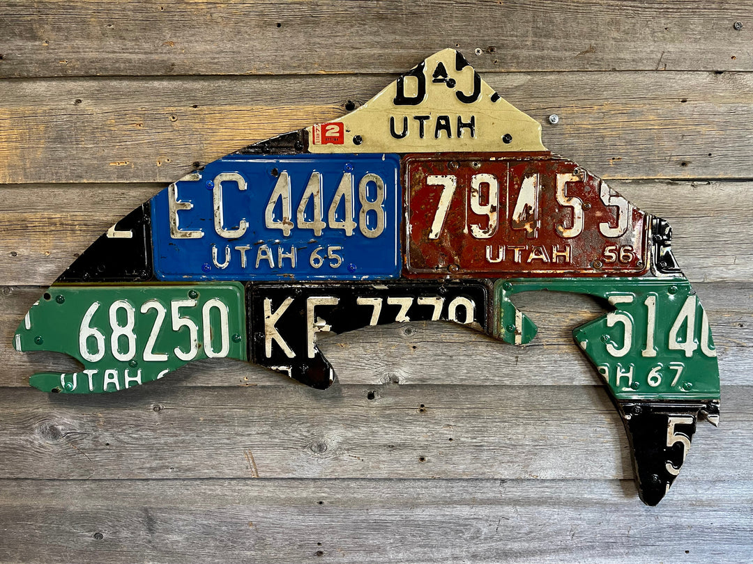 Cody's Fish Utah Trout Vintage License Plate Art