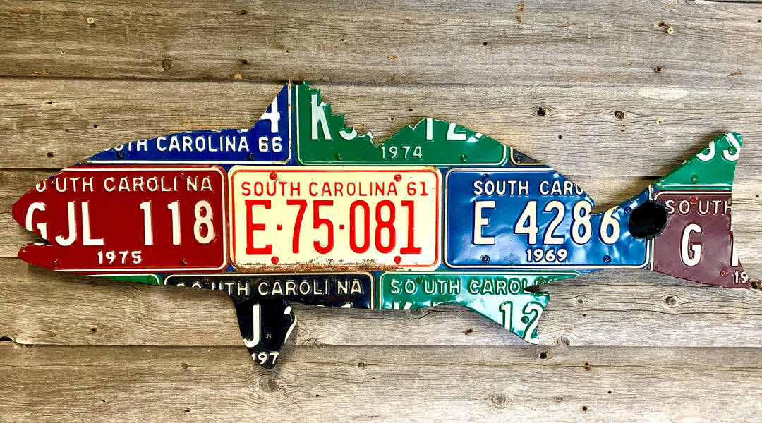 Cody's Fish South Carolina Redfish License Plate Art