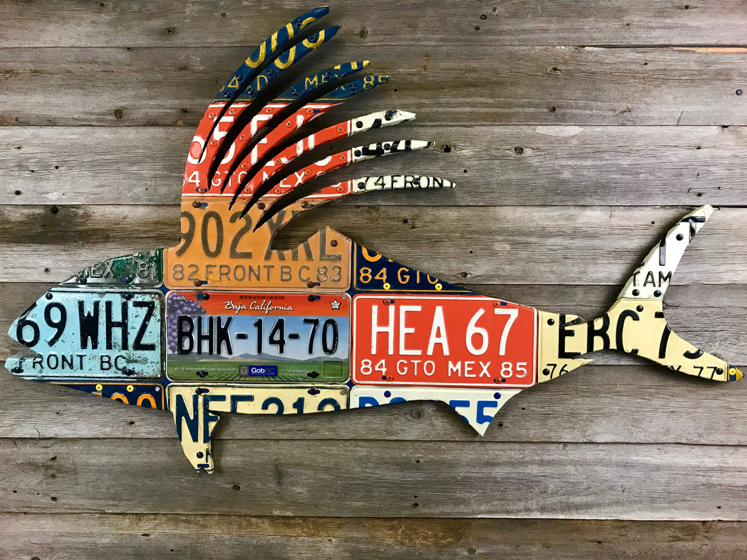 Cody's Fish Mexico Roosterfish License Plate Art