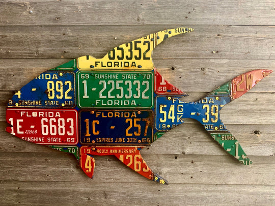 Cody's Fish Antique Florida Permit License Plate Art