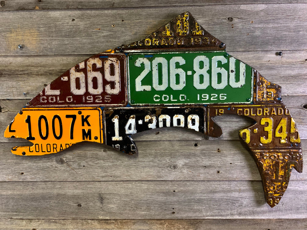 Cody's Fish Colorado Antique Trout License Plate Art, view 2