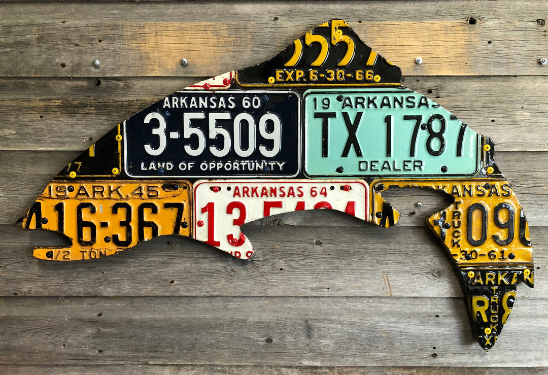 Cody's Fish Arkansas Antique Trout License Plate Art