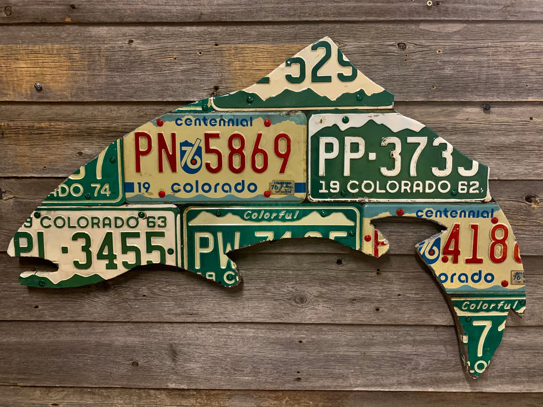 Cody's Fish Colorado Vintage Trout License Plate Art