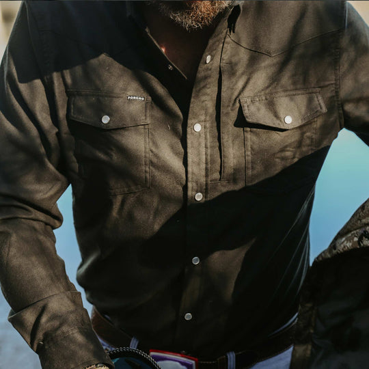Poncho The Laramie Long Sleeve Shirt, worn, view 3