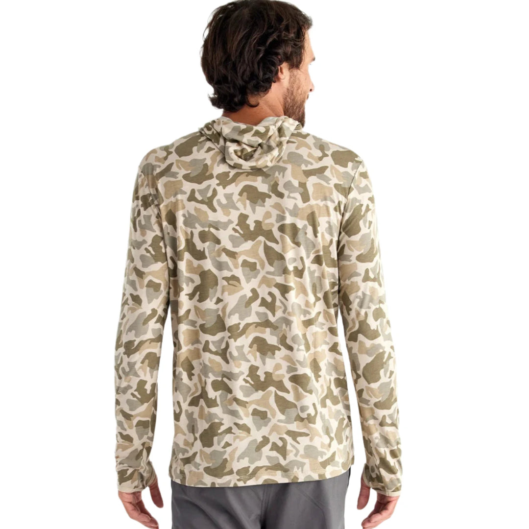 Free Fly Men's Bamboo Lightweight Hoodie, Barrier Island Camo, view 2