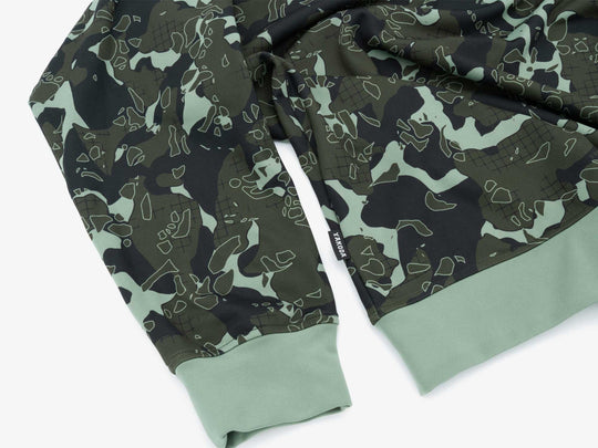 Yakoda Supply Treeline Fleece, Forest Grid Camo, detail