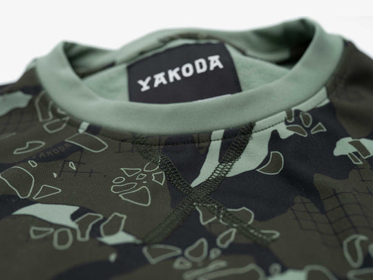 Yakoda Supply Treeline Fleece, Forest Grid Camo, detail, view 3